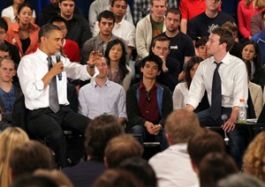 Barack Obama and Mark Zuckerberg
